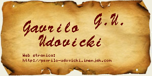 Gavrilo Udovički vizit kartica